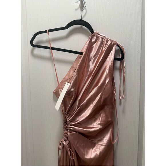 Sonya Moda Nour One-Shoulder Maxi Dress in Pink Wedding Guest Summer size S NWT - Picture 6 of 6